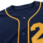 Custom Baseball Uniform – Navy & Gold - fabric detail - Zees Commerce