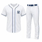 Custom Baseball Uniform - White - front view - Zees Commerce