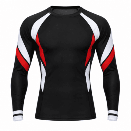 Custom BJJ Rash Guard - front view - Zees Commerce