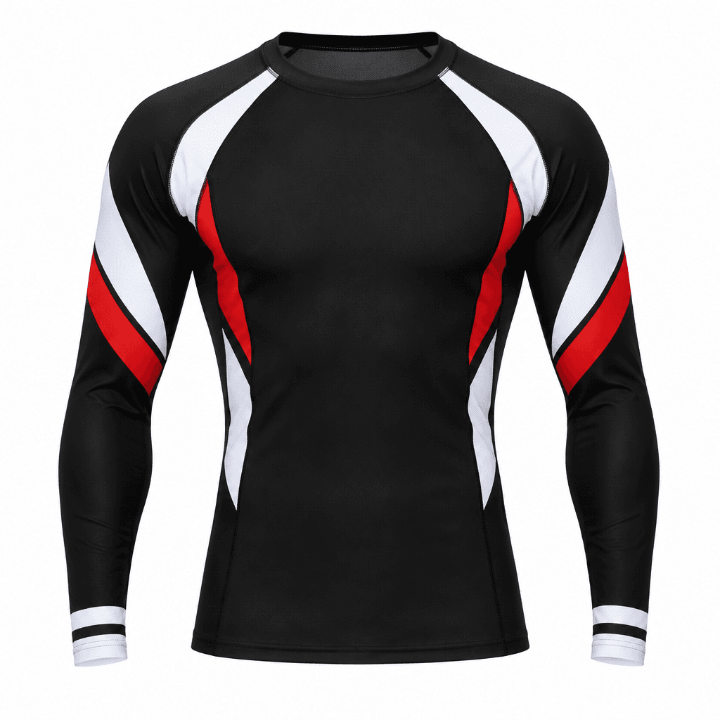 Custom BJJ Rash Guard front view Custom BJJ Rash Guard - front view - Zees Commerce