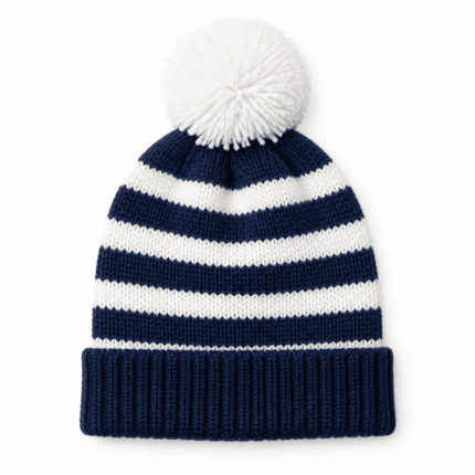 Custom Bobble Beanie - front view - Zees Commerce