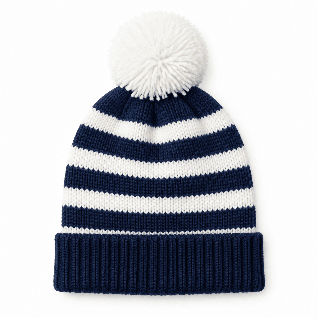 Custom Bobble Beanie front view Custom Bobble Beanie - front view - Zees Commerce