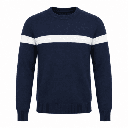 Custom Crew-Neck Knit Sweater - front view - Zees Commerce