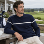 Custom Crew-Neck Knit Sweater - on model - Zees Commerce