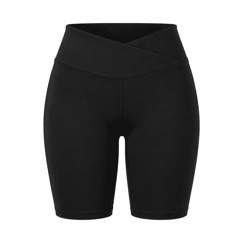 Custom Crossover Biker Shorts front view Custom Crossover Biker Shorts - front view - Zees Commerce