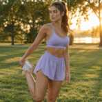 Custom Flowy Workout Shorts - on model - Zees Commerce