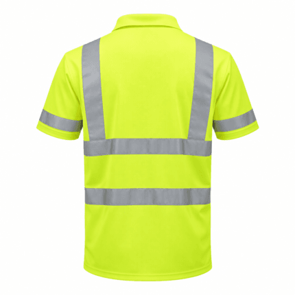 Custom Hi-Vis Safety Polo - back view - Zees Commerce