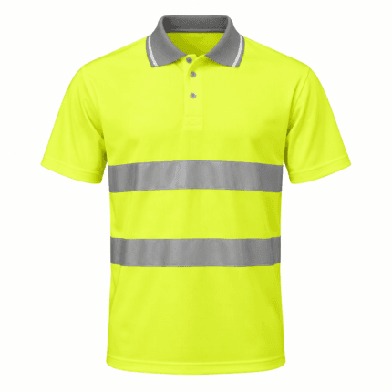 Custom Hi-Vis Safety Polo - front view - Zees Commerce