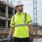Custom Hi-Vis Safety Polo - on model - Zees Commerce