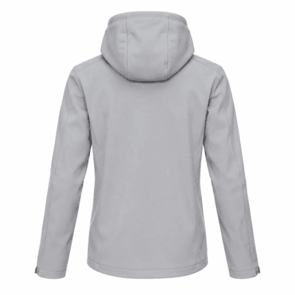 Custom Hooded Softshell Jacket - back view - Zees Commerce