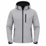 Custom Hooded Softshell Jacket - front view - Zees Commerce