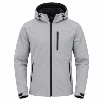 Custom Hooded Softshell Jacket - front view - Zees Commerce