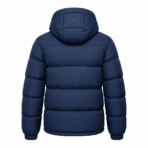 Custom Hooded Winter Puffer Jacket - back view - Zees Commerce