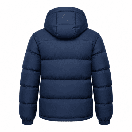 Custom Hooded Winter Puffer Jacket - back view - Zees Commerce