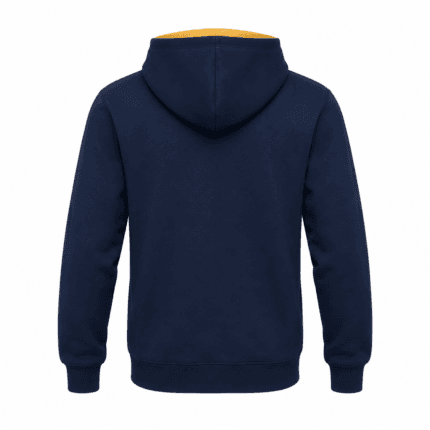 Custom Hoodie – Navy & Gold Pullover - back view - Zees Commerce