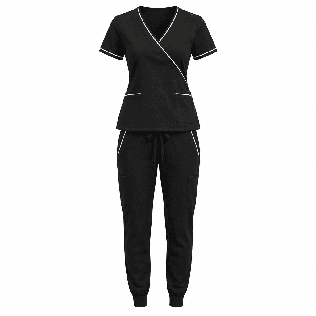 Custom Jogger Scrub Set front view Custom Jogger Scrub Set - front view - Zees Commerce