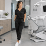 Custom Jogger Scrub Set - on model - Zees Commerce
