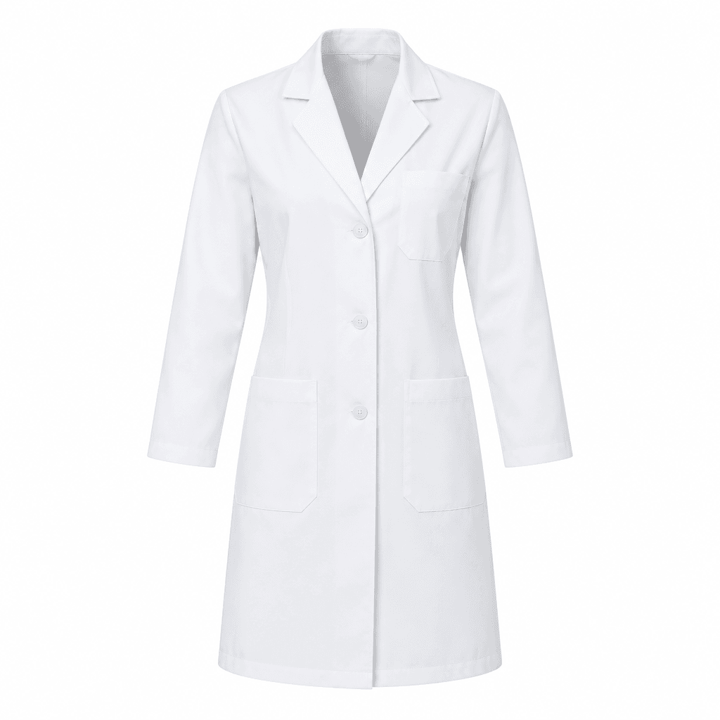 Custom Lab Coat front view Custom Lab Coat - front view - Zees Commerce