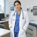 Custom Lab Coat - on model - Zees Commerce