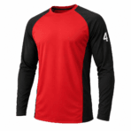 Custom Lacrosse Shooter Shirt – Red & Black - front view - Zees Commerce
