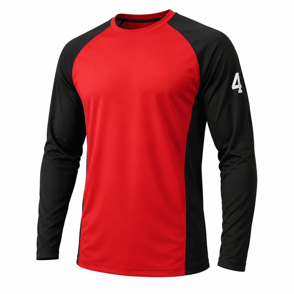 Custom Lacrosse Shooter Shirt – Red & Black front view Custom Lacrosse Shooter Shirt – Red & Black - front view - Zees Commerce