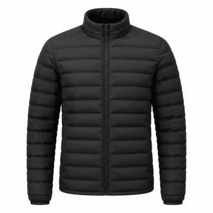 Custom Lightweight Quilted Puffer Jacket - front view - Zees Commerce