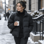 Custom Lightweight Quilted Puffer Jacket - on model - Zees Commerce