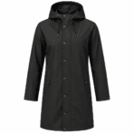 Custom Long Hooded Raincoat - front view - Zees Commerce