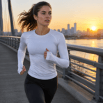 Custom Long-Sleeve Compression Top - on model - Zees Commerce