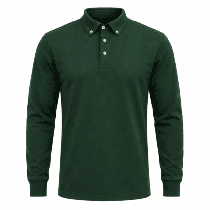 Custom Long-Sleeve Polo Shirt - front view - Zees Commerce