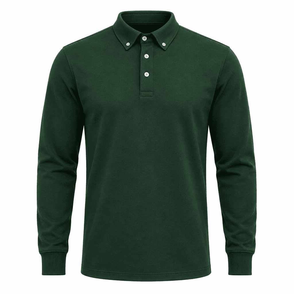 Custom Long-Sleeve Polo Shirt front view Custom Long-Sleeve Polo Shirt - front view - Zees Commerce
