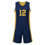 Custom Men's Lacrosse Uniform – Navy & Gold - front view - Zees Commerce