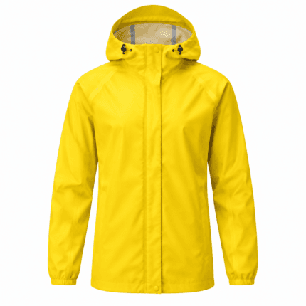 Custom Packable Rain Jacket - front view - Zees Commerce