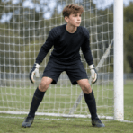 Custom Padded Goalkeeper Shorts - on model - Zees Commerce