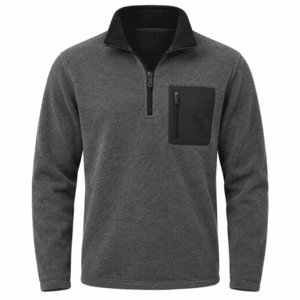 Custom Quarter-Zip Fleece Pullover - front view - Zees Commerce