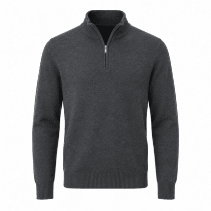 Custom Quarter-Zip Knit Sweater - front view - Zees Commerce