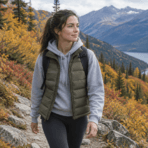 Custom Quilted Puffer Vest - on model - Zees Commerce