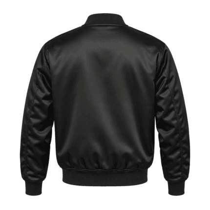 Custom Satin Bomber Jacket - back view - Zees Commerce