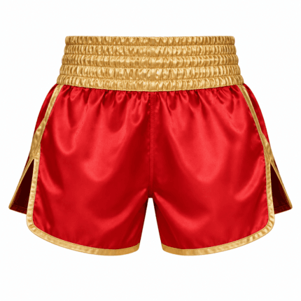 Custom Satin Muay Thai Shorts - front view - Zees Commerce