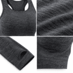 Custom Seamless Long-Sleeve Crop & Biker Set - fabric detail - Zees Commerce