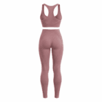Custom Seamless Ribbed Activewear Set - back view - Zees Commerce