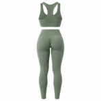 Custom Seamless Scrunch Leggings & Bra Set - back view - Zees Commerce