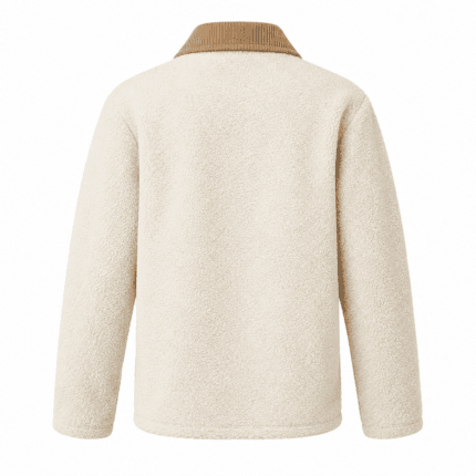 Custom Sherpa-Lined Fleece Jacket - back view - Zees Commerce