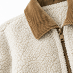 Custom Sherpa-Lined Fleece Jacket - fabric detail - Zees Commerce