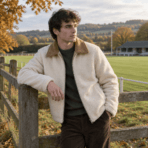 Custom Sherpa-Lined Fleece Jacket - on model - Zees Commerce