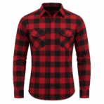 Custom Slim Fit Flannel Shirt - front view - Zees Commerce