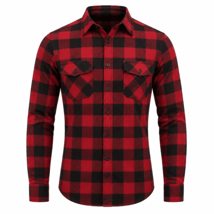 Custom Slim Fit Flannel Shirt - front view - Zees Commerce