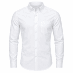 Custom Slim Fit Oxford Shirt - front view - Zees Commerce