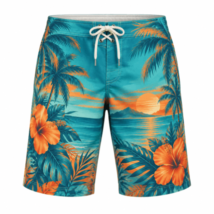 Custom Sublimated Board Shorts - front view - Zees Commerce