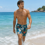 Custom Sublimated Board Shorts - on model - Zees Commerce